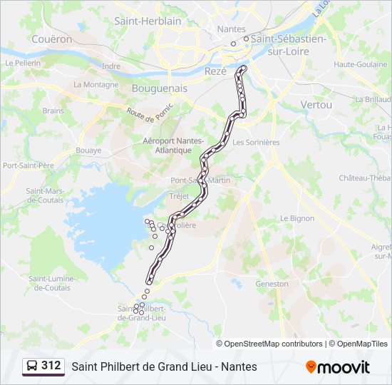 Plan de la ligne 312 de bus