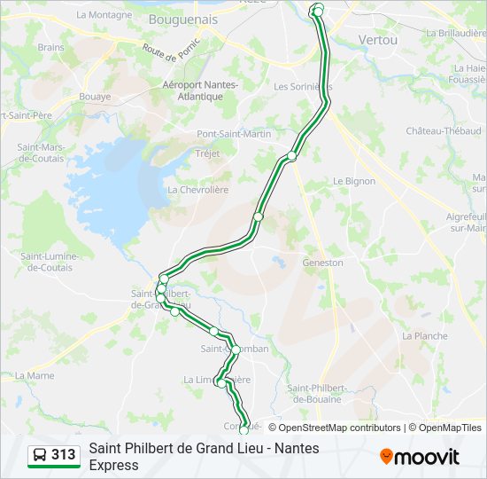 Plan de la ligne 313 de bus