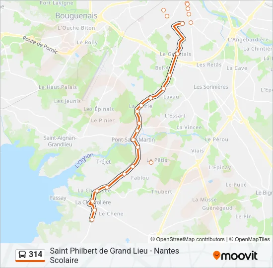 314 Bus Line Map