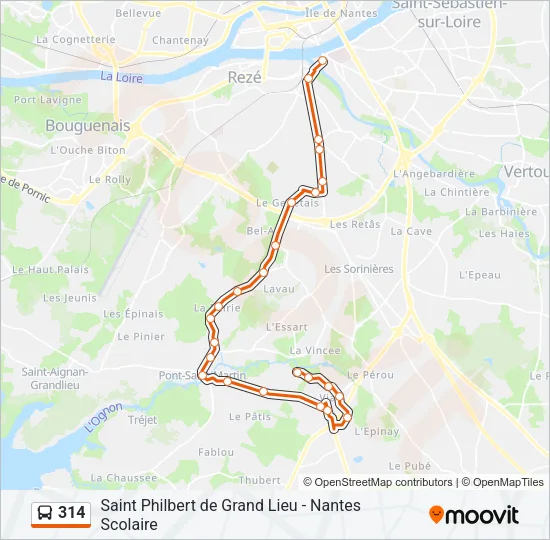 314 Bus Line Map