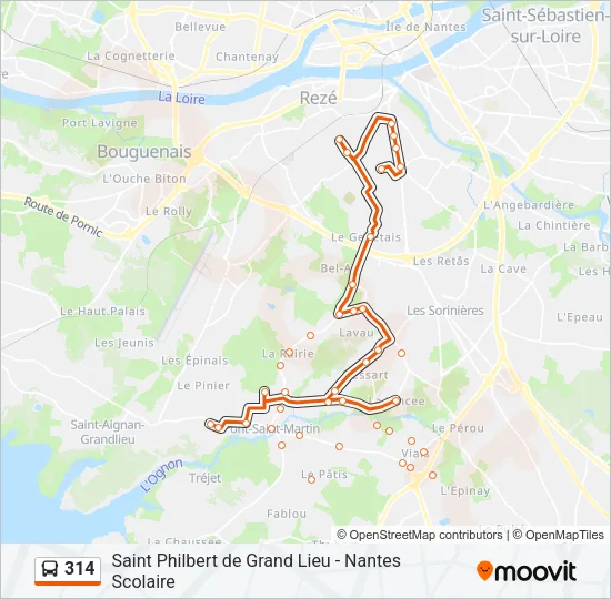 314 Bus Line Map