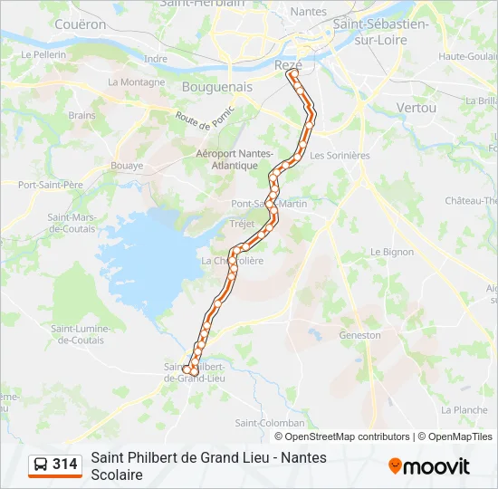 314 Bus Line Map