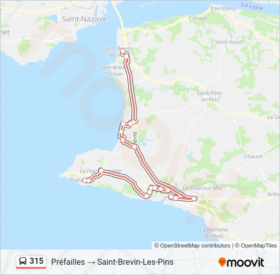 315 Bus Line Map