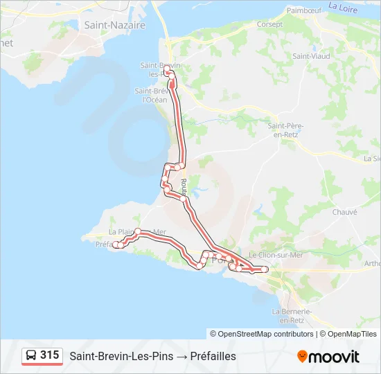315 Bus Line Map