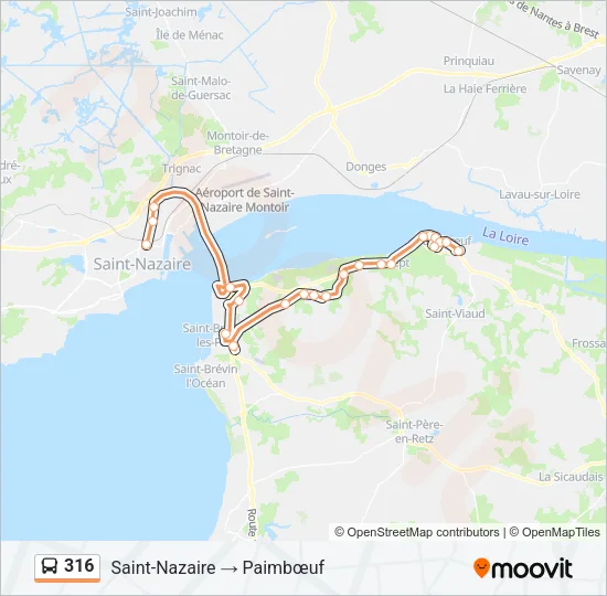 316 Bus Line Map