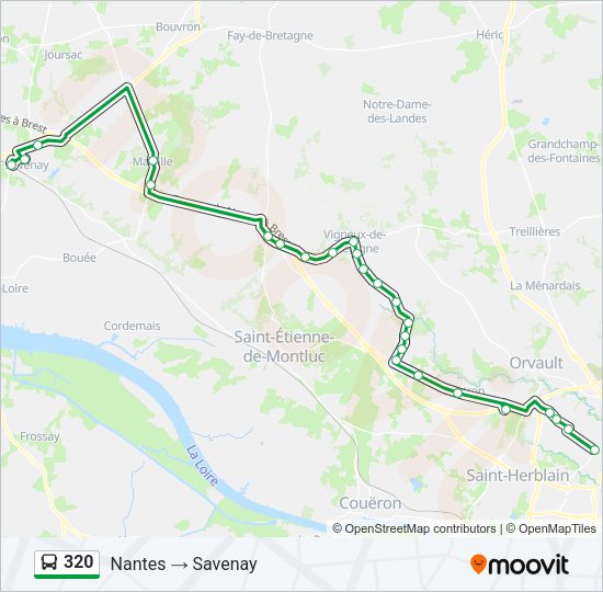 Plan de la ligne 320 de bus