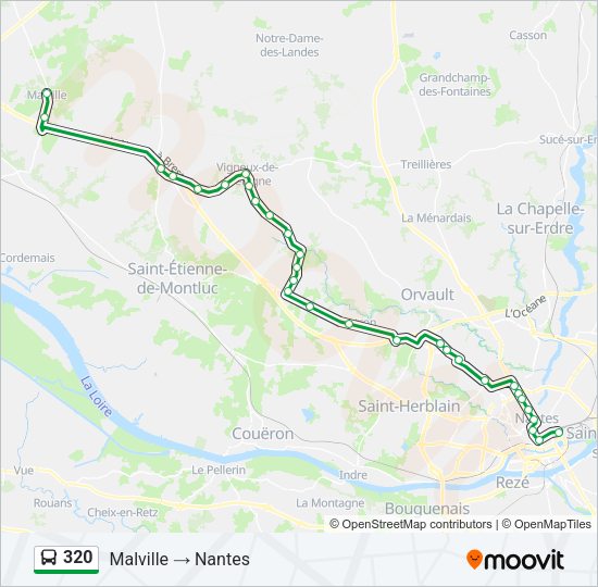 Plan de la ligne 320 de bus