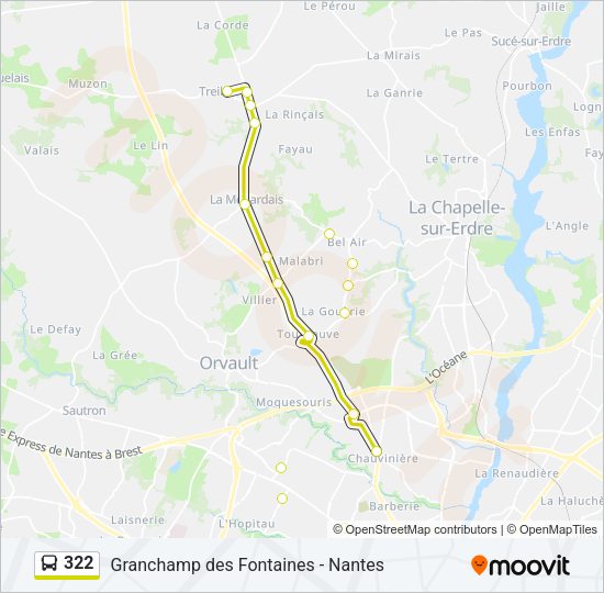 Plan de la ligne 322 de bus