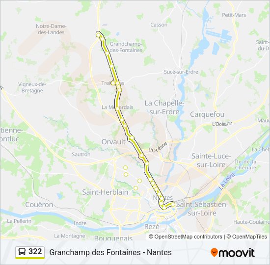Plan de la ligne 322 de bus