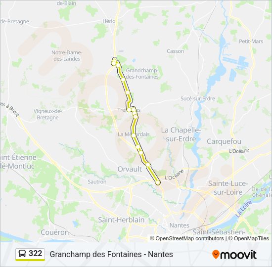 Plan de la ligne 322 de bus