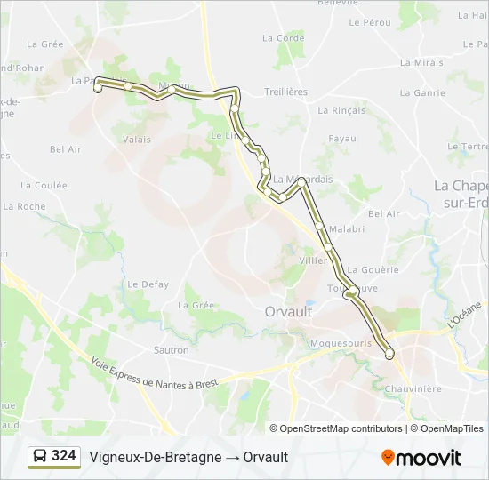 324 Bus Line Map