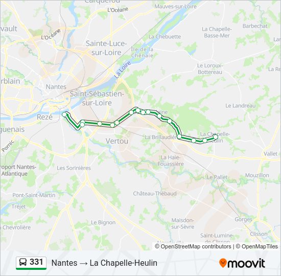 Plan de la ligne 331 de bus