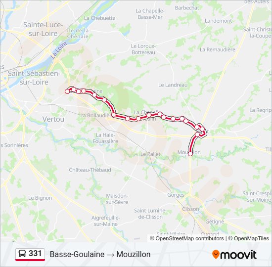 Plan de la ligne 331 de bus
