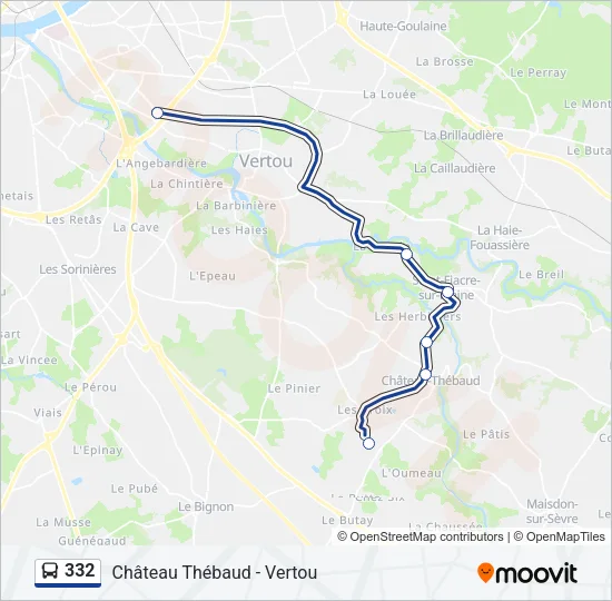 332 Bus Line Map