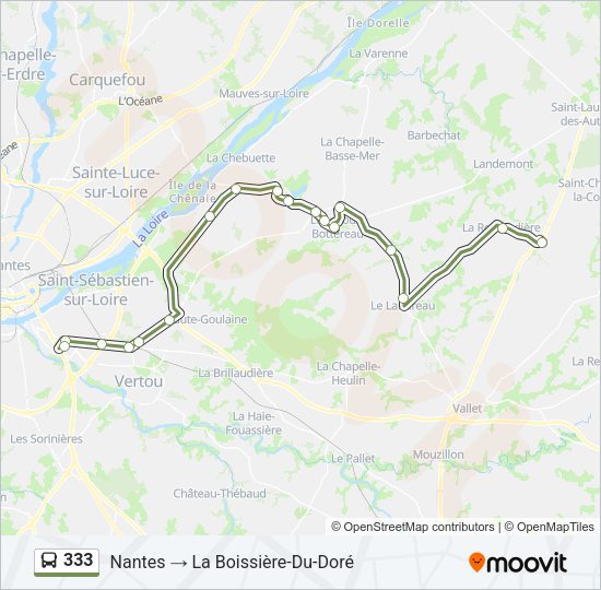 Plan de la ligne 333 de bus