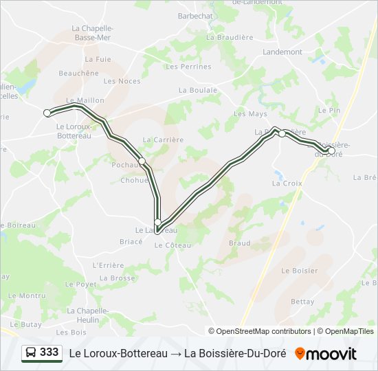 Plan de la ligne 333 de bus