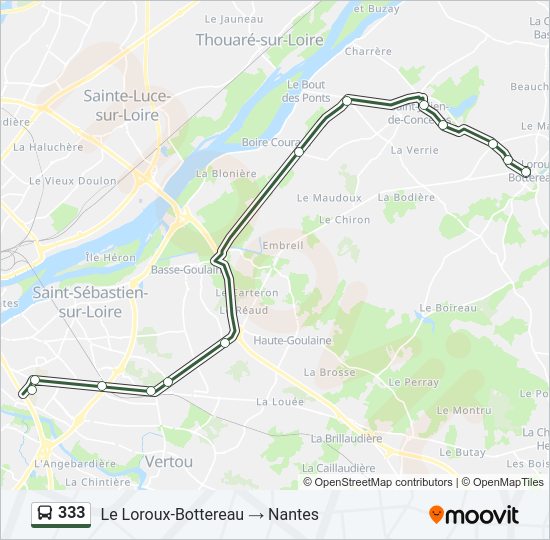 Plan de la ligne 333 de bus