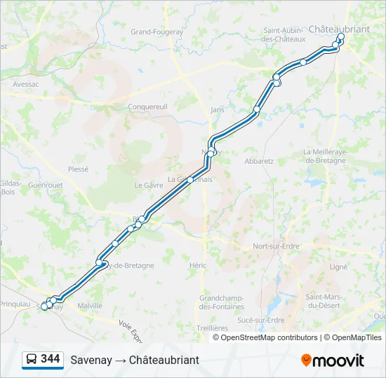 344 Bus Line Map