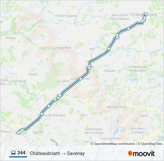 Plan de la ligne 344 de bus