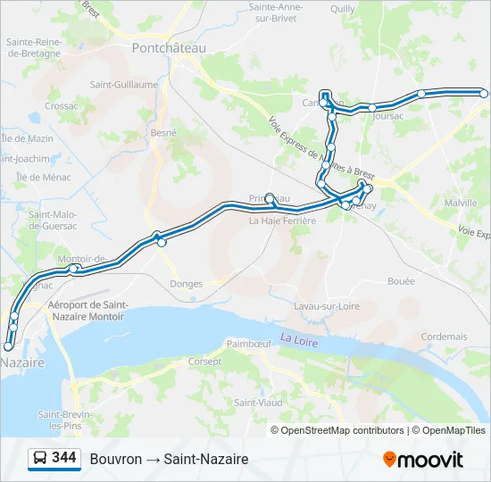 Plan de la ligne 344 de bus