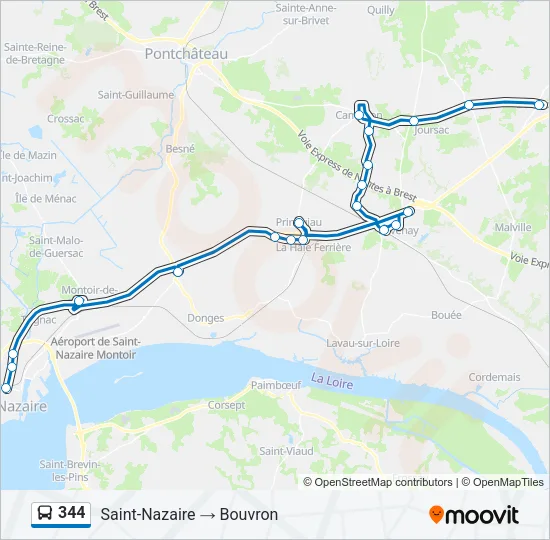 Plan de la ligne 344 de bus