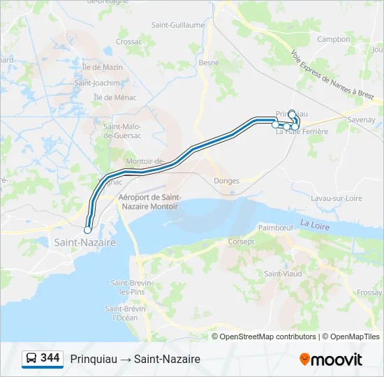 Plan de la ligne 344 de bus