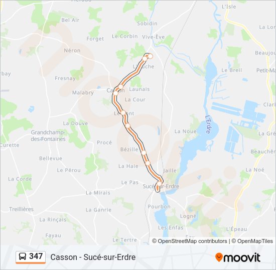 Plan de la ligne 347 de bus
