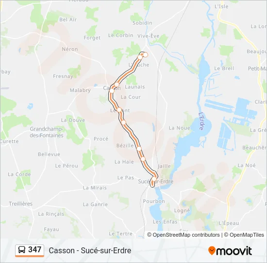 347 Bus Line Map