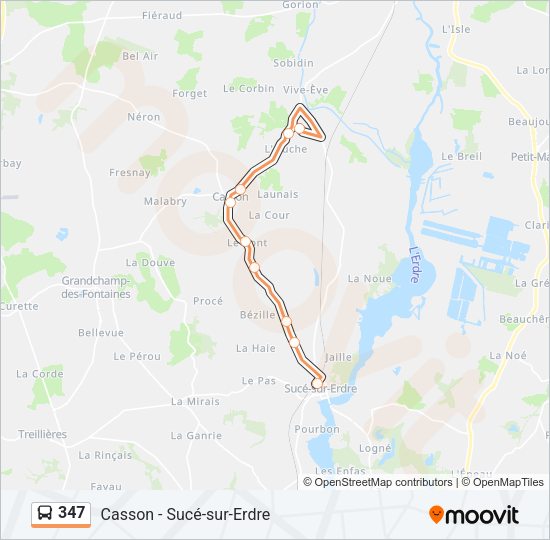 Plan de la ligne 347 de bus