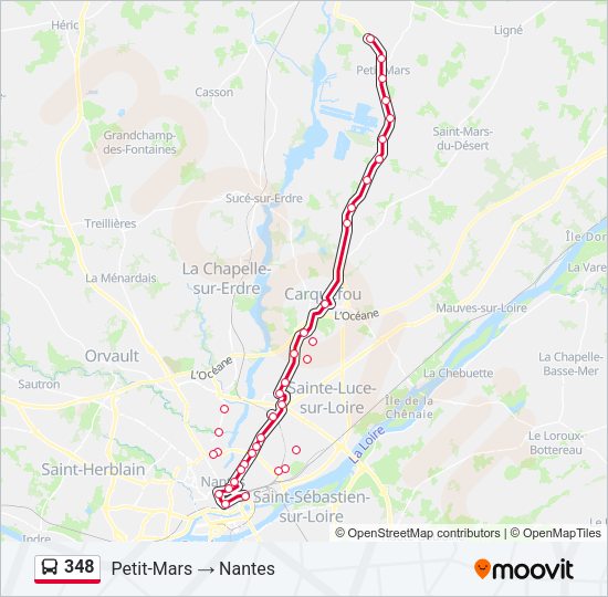 Plan de la ligne 348 de bus