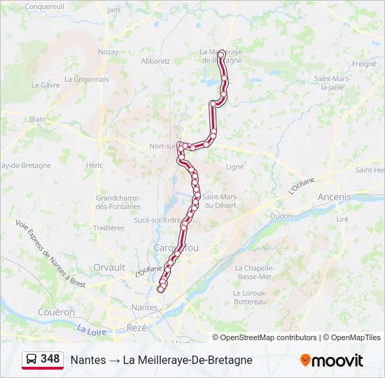 348 Bus Line Map