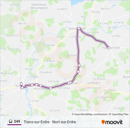 349 Bus Line Map