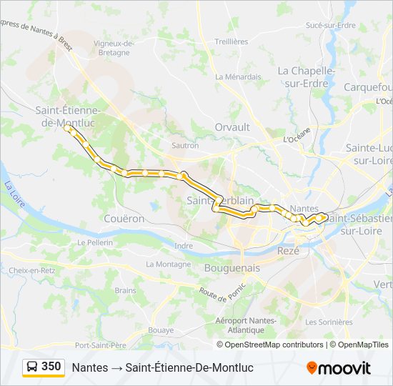 Plan de la ligne 350 de bus