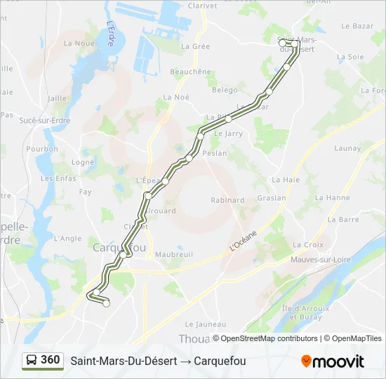 Plan de la ligne 360 de bus