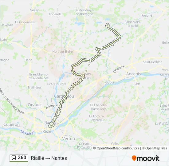 Plan de la ligne 360 de bus