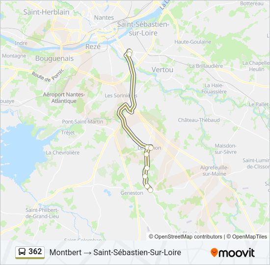 Plan de la ligne 362 de bus