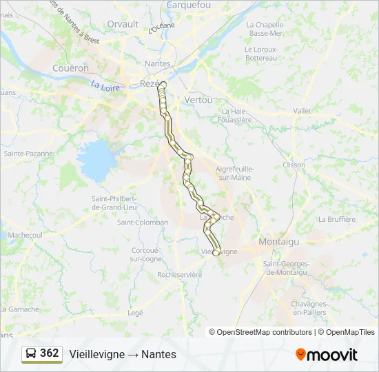 Plan de la ligne 362 de bus
