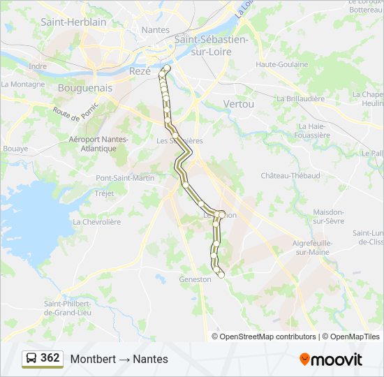 Plan de la ligne 362 de bus