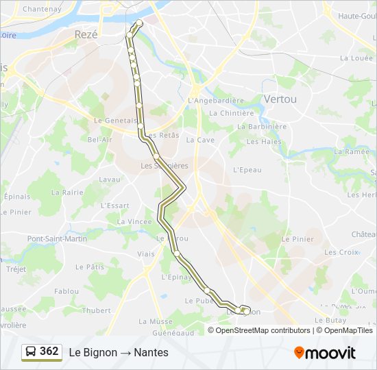 Plan de la ligne 362 de bus