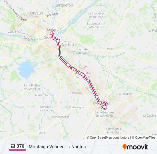 Plan de la ligne 370 de bus