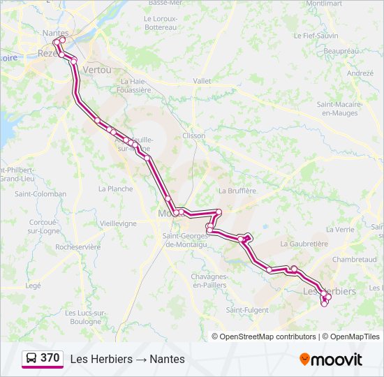 Plan de la ligne 370 de bus