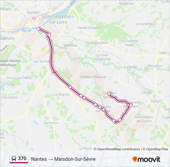 Plan de la ligne 370 de bus