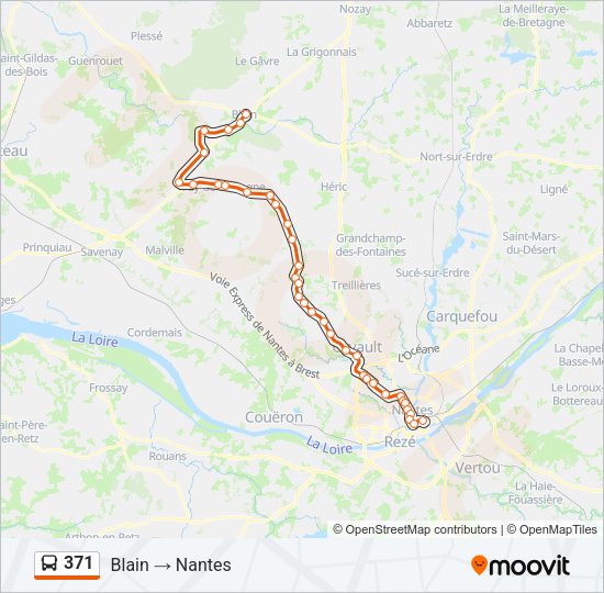 Plan de la ligne 371 de bus
