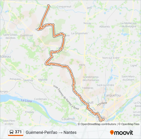 371 Bus Line Map