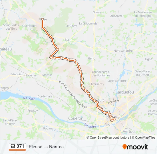 371 Bus Line Map