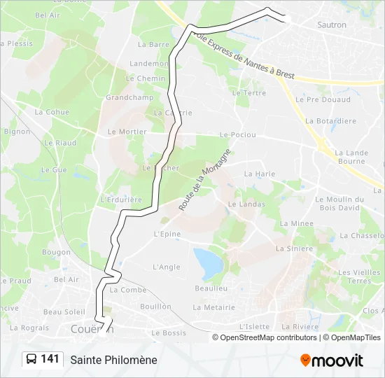 141 Bus Line Map