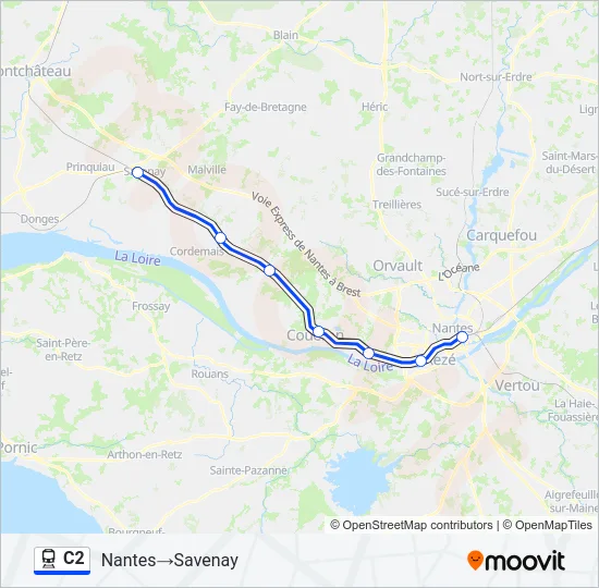 C2 Train Line Map