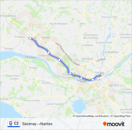 C2 Train Line Map