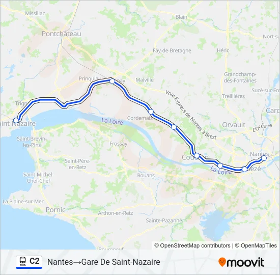 C2 Train Line Map