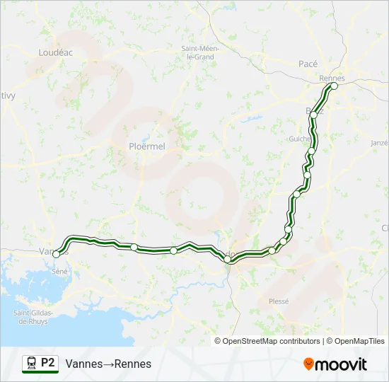 P2 Train Line Map